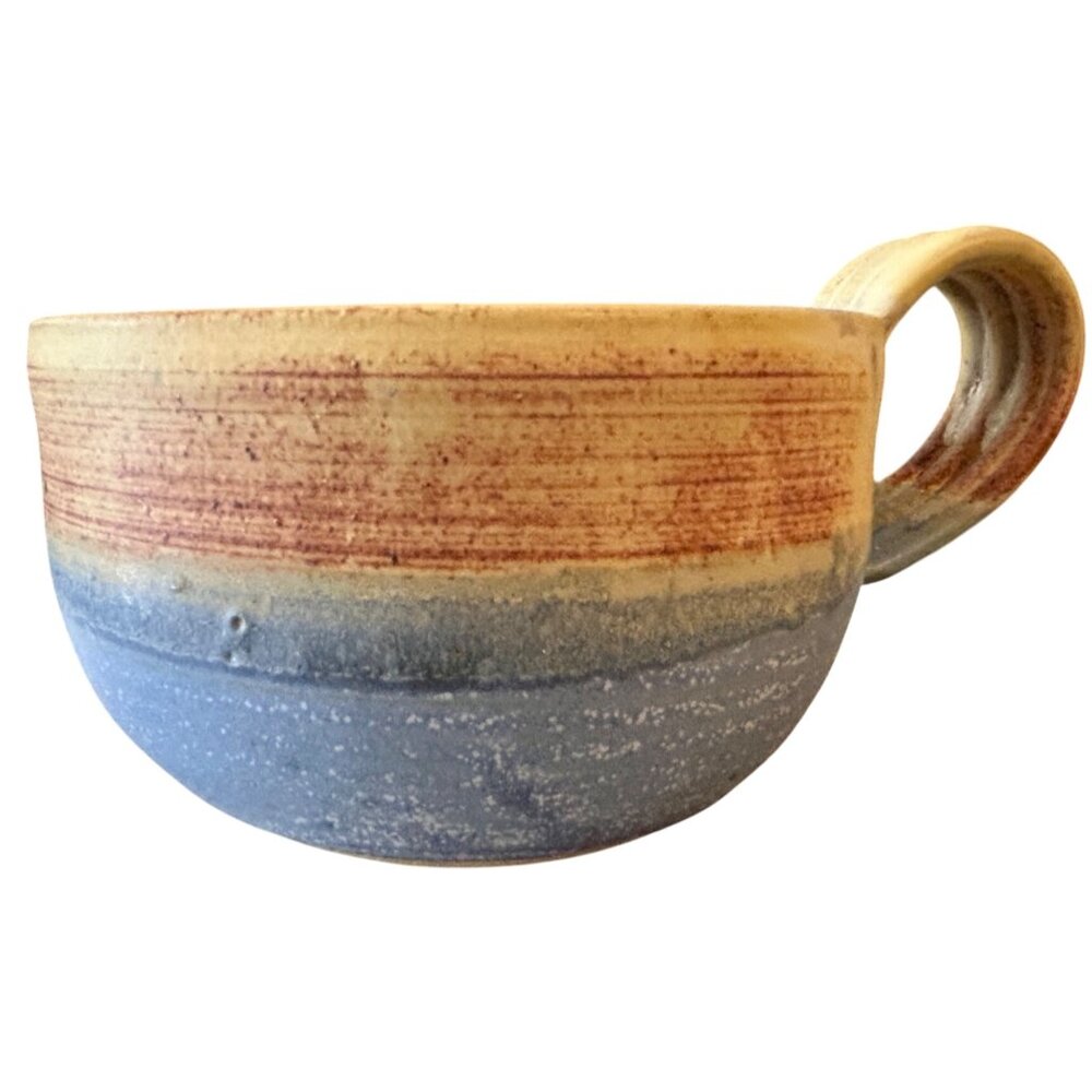 Vintage Handmade Ceramic oversized coffee mug glazed pottery art Cameron Covert